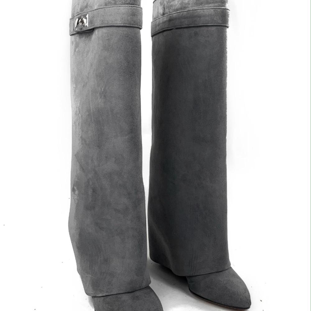 Givenchy Suede Shark Lock Boots